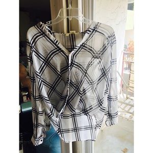 White with black stripes blouse